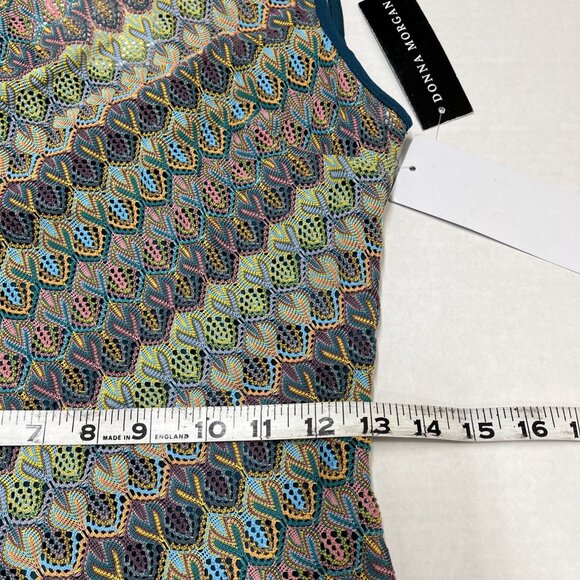 Donna Morgan Dress Womens 2 Crochet Open Knit Lined‎ Midi Boho Hippie Coastal - Picture 13 of 14